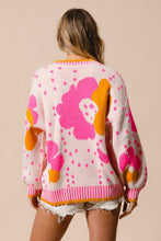 Load image into Gallery viewer, BiBi Flower Pattern Contrast Sweater