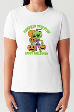 Load image into Gallery viewer, Simply Love Full Size PUMPKIN SKELETON HAPPY HALLOWEEN Short Sleeve Tubular T-Shirt