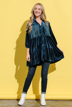 Load image into Gallery viewer, And The Why Fringe Detailed Velvet Shirt Dress