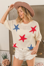 Load image into Gallery viewer, BiBi Popcorn Texture Star Pattern Lightweight Sweater