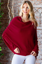 Load image into Gallery viewer, First Love Full Size Asymmetrical Hem Dolman Sleeve Sweater