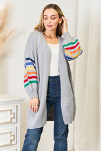 Load image into Gallery viewer, Angel Wings Multicolored Stripe Open Front Longline Cardigan