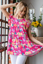 Load image into Gallery viewer, Heimish Full Size Floral Ruffle Sleeve Tiered Blouse