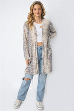 Load image into Gallery viewer, Cherish Apparel Animal Print Flannel Open Front Longline Cardigan