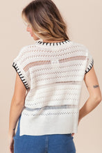 Load image into Gallery viewer, BiBi Stitch Edge Pointelle Side Slit Sweater Vest