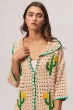 Load image into Gallery viewer, BiBi Edge Stitched Cactus Patch Sweater Cardigan