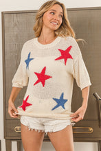 Load image into Gallery viewer, BiBi Popcorn Texture Star Pattern Lightweight Sweater