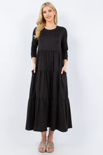 Load image into Gallery viewer, Celeste Full Size Tiered Midi Dress with Pockets