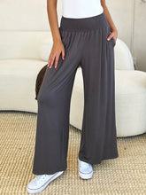 Load image into Gallery viewer, Double Take Full Size Smocked Wide Waistband Wide Leg Pants