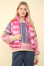 Load image into Gallery viewer, VERY J Shiny Metallic Zip Up Puffer Vest
