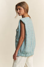 Load image into Gallery viewer, J.NNA Frayed Tweed Padded Shoulder Vest