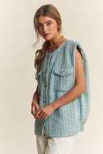 Load image into Gallery viewer, J.NNA Frayed Tweed Padded Shoulder Vest