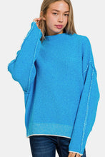 Load image into Gallery viewer, Zenana Exposed Seam Mock Neck Long Sleeve Sweater