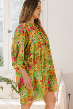 Load image into Gallery viewer, ODDI Full Size Floral Tied Neck Mini Dress