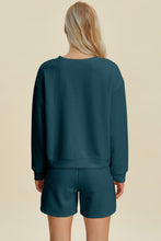 Load image into Gallery viewer, Double Take Full Size Texture Round Neck Long Sleeve Top and Shorts Set