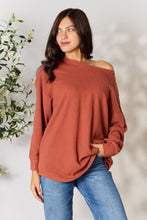 Load image into Gallery viewer, BOMBOM Drop Shoulder Long Sleeve Blouse with Pockets