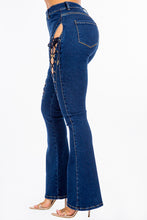 Load image into Gallery viewer, American Bazi High Rise Lace Up Jeans