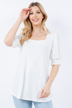 Load image into Gallery viewer, Celeste Full Size Swiss Dot Puff Sleeve Top