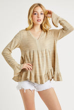 Load image into Gallery viewer, Hailey &amp; Co V-Neck Flounce Sleeve Knit Top