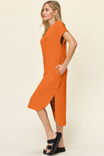 Load image into Gallery viewer, Double Take Full Size Round Neck Short Sleeve Slit Dress