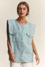 Load image into Gallery viewer, J.NNA Frayed Tweed Padded Shoulder Vest