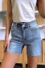 Load image into Gallery viewer, Judy Blue Full Size High Waist Raw Hem Denim Shorts