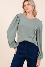 Load image into Gallery viewer, Mittoshop Round Neck Long Sleeve Rib Knit Top