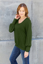 Load image into Gallery viewer, Basic Bae Full Size V-Neck Lantern Sleeve Top