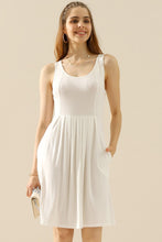 Load image into Gallery viewer, Doublju Full Size Round Neck Ruched Sleeveless Dress with Pockets