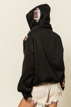 Load image into Gallery viewer, BiBi Sequin Football Half Zip Hoodie