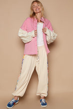 Load image into Gallery viewer, POL Contrast Sweater Sleeve Button Down Shacket