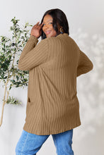 Load image into Gallery viewer, Basic Bae Full Size Ribbed Open Front Cardigan with Pockets