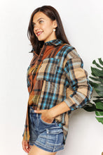 Load image into Gallery viewer, Double Take Plaid Curved Hem Shirt Jacket with Breast Pockets