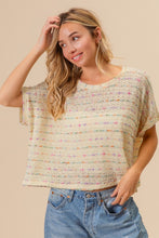 Load image into Gallery viewer, BiBi Striped Popcorn Knit Top