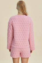 Load image into Gallery viewer, Double Take Full Size Texture Round Neck Long Sleeve Top and Shorts Set