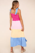 Load image into Gallery viewer, Haptics Smocked Color Block Tiered Cami Dress