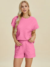 Load image into Gallery viewer, Double Take Full Size Texture T-Shirt and Shorts Set