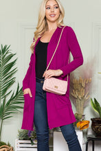 Load image into Gallery viewer, Celeste Full Size Open Front Cardigan with Pockets