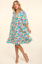 Load image into Gallery viewer, Haptics Bubble Sleeve Floral Ruffled Dress