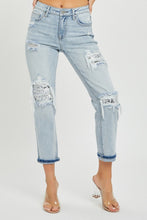 Load image into Gallery viewer, RISEN Mid-Rise Sequin Patched Jeans