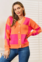 Load image into Gallery viewer, Angel Wings Woven Right Checkered V-Neck Dropped Shoulder Cardigan