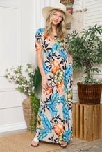 Load image into Gallery viewer, Celeste Full Size Printed Round Neck Short Sleeve Maxi Dress