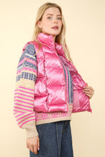 Load image into Gallery viewer, VERY J Shiny Metallic Zip Up Puffer Vest