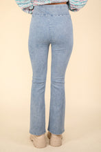 Load image into Gallery viewer, VERY J Washed Denim Stretchy Crossover Waist Leggings