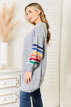 Load image into Gallery viewer, Angel Wings Multicolored Stripe Open Front Longline Cardigan