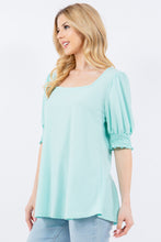 Load image into Gallery viewer, Celeste Full Size Swiss Dot Puff Sleeve Top