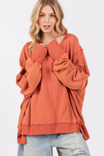 Load image into Gallery viewer, SAGE + FIG Mineral Wash Side Slit Oversized Sweatshirt