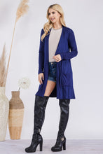 Load image into Gallery viewer, Celeste Full Size Open Front Cardigan with Pockets