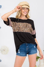 Load image into Gallery viewer, Celeste Full Size Leopard Exposed Seam Short Sleeve T-Shirt