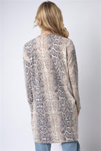 Load image into Gallery viewer, Cherish Apparel Animal Print Flannel Open Front Longline Cardigan